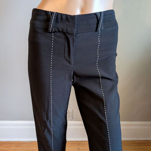 Vintage 90s Y2K Cache Low Rise Trousers Cropped Whimsigoth Corpcore Office 0 - Picture 4 of 10
